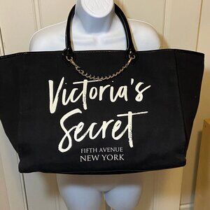 NWOT - Victoria’s Secret Fifth Avenue New York Black Canvas Tote Bag Large